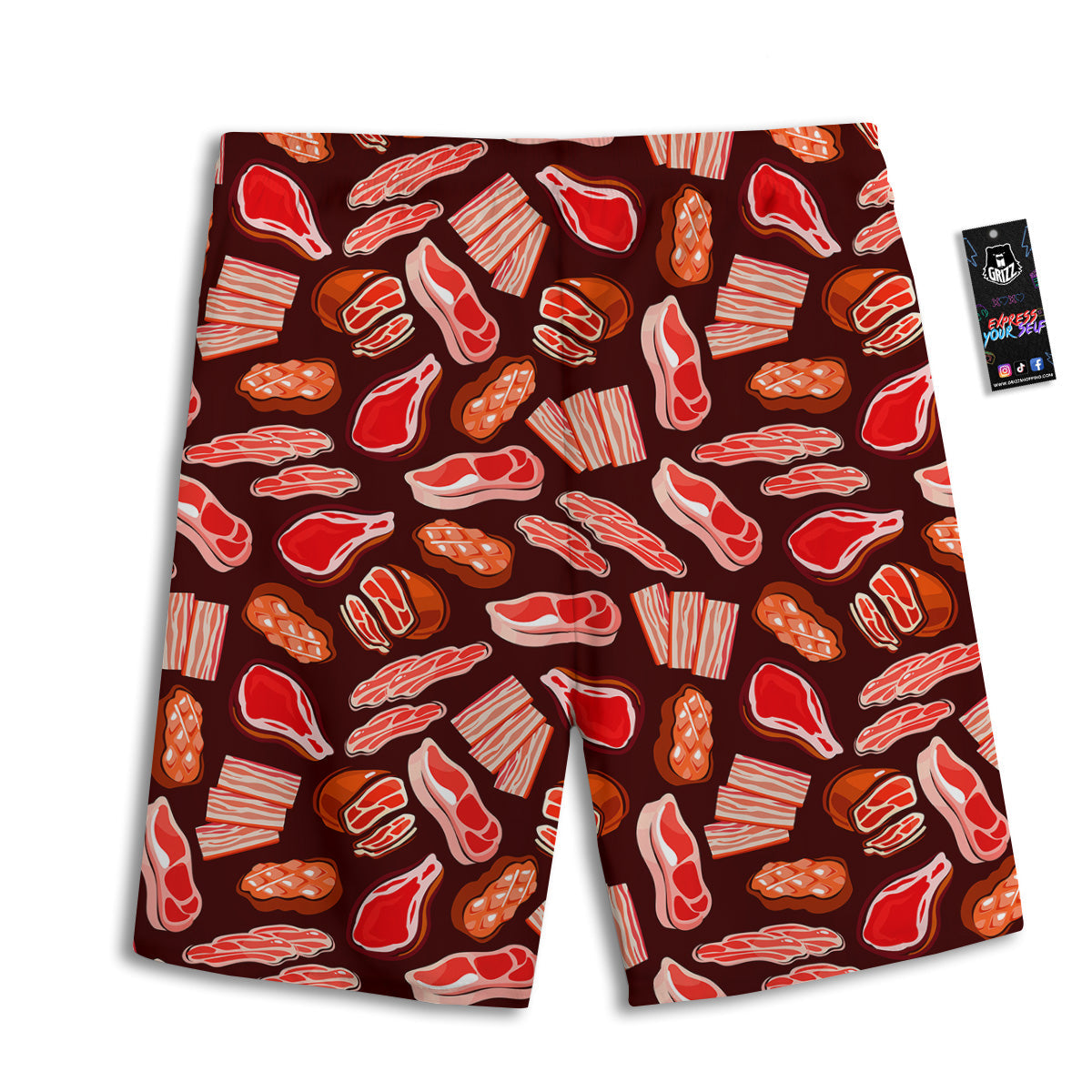 Beef Steaks Print Pattern Men's Athletic Shorts
