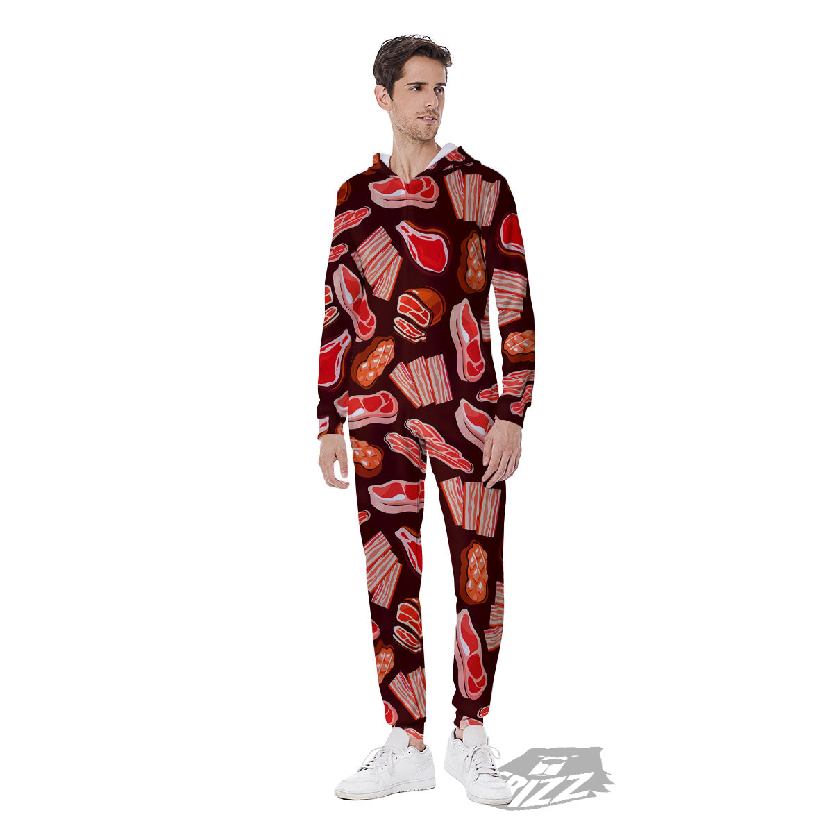 Beef Steaks Print Pattern Men's Jumpsuit-grizzshop