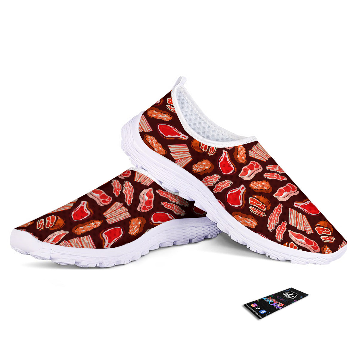 Beef Steaks Print Pattern Nurse Shoes-grizzshop