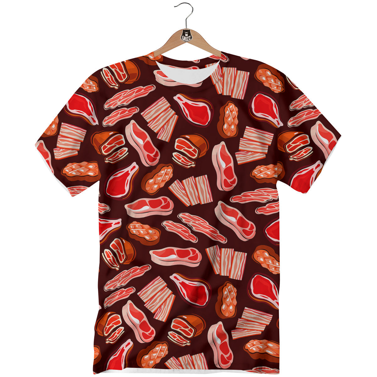 Beef Steaks Print Pattern T-Shirt-grizzshop