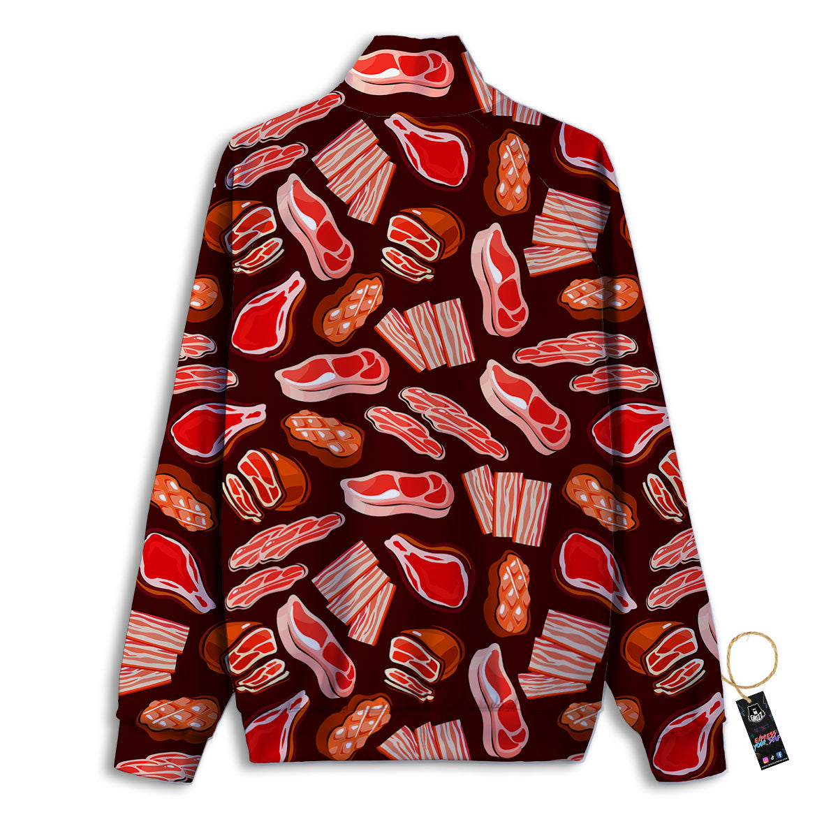 Beef Steaks Print Pattern Track Jacket-grizzshop