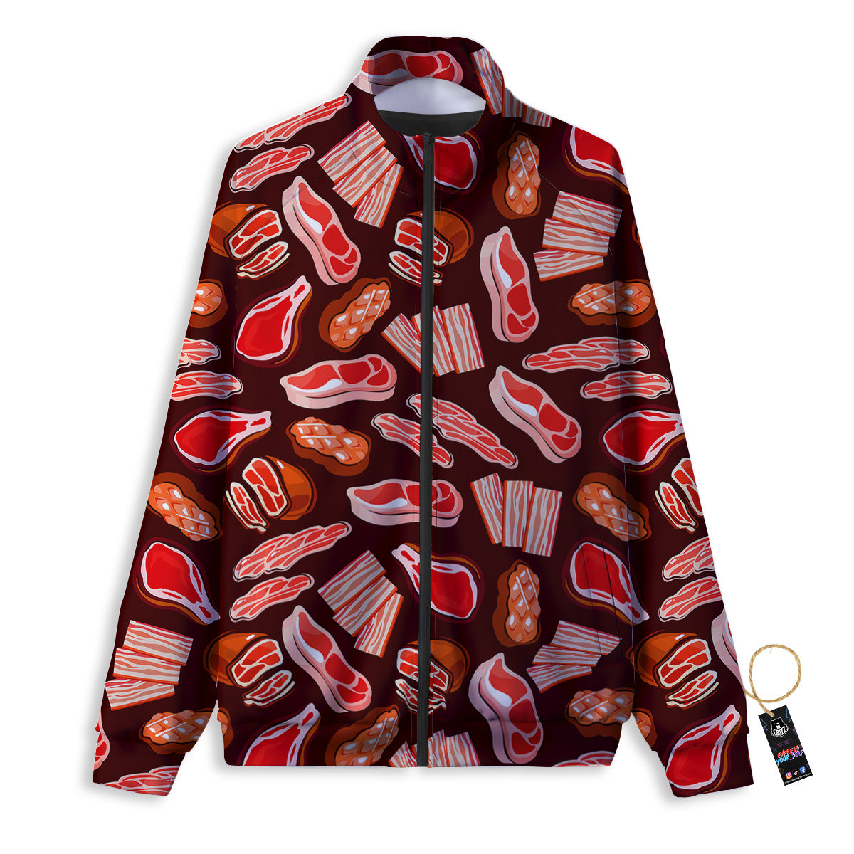Beef Steaks Print Pattern Track Jacket-grizzshop