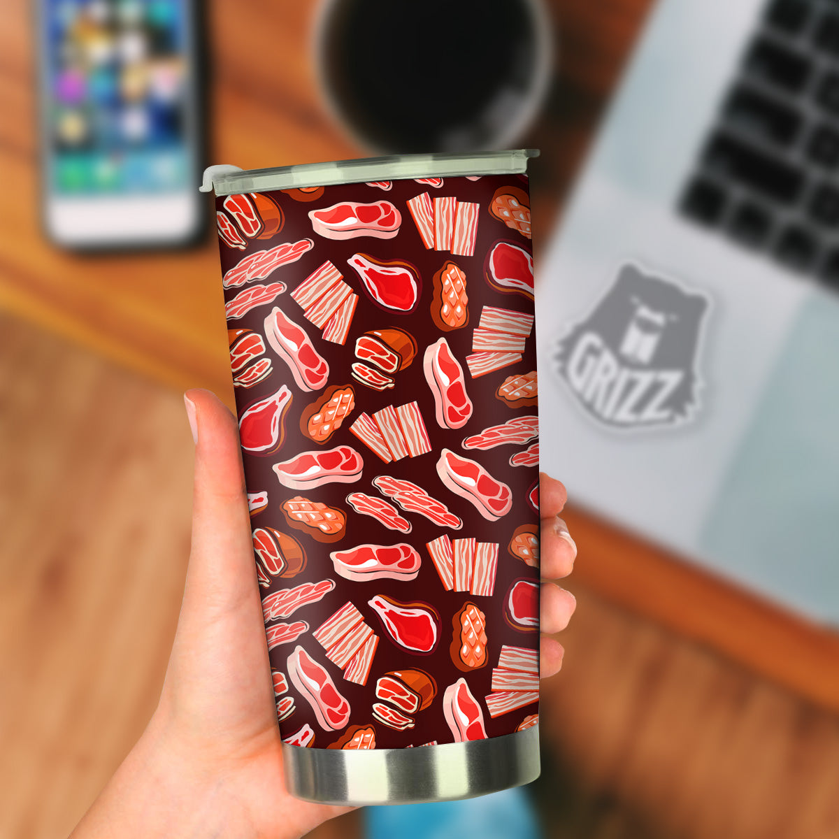 Beef Steaks Print Pattern Tumbler-grizzshop