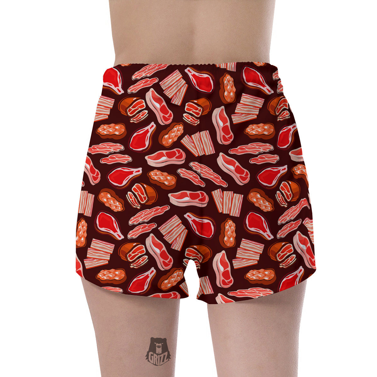 Beef Steaks Print Pattern Women's Shorts-grizzshop