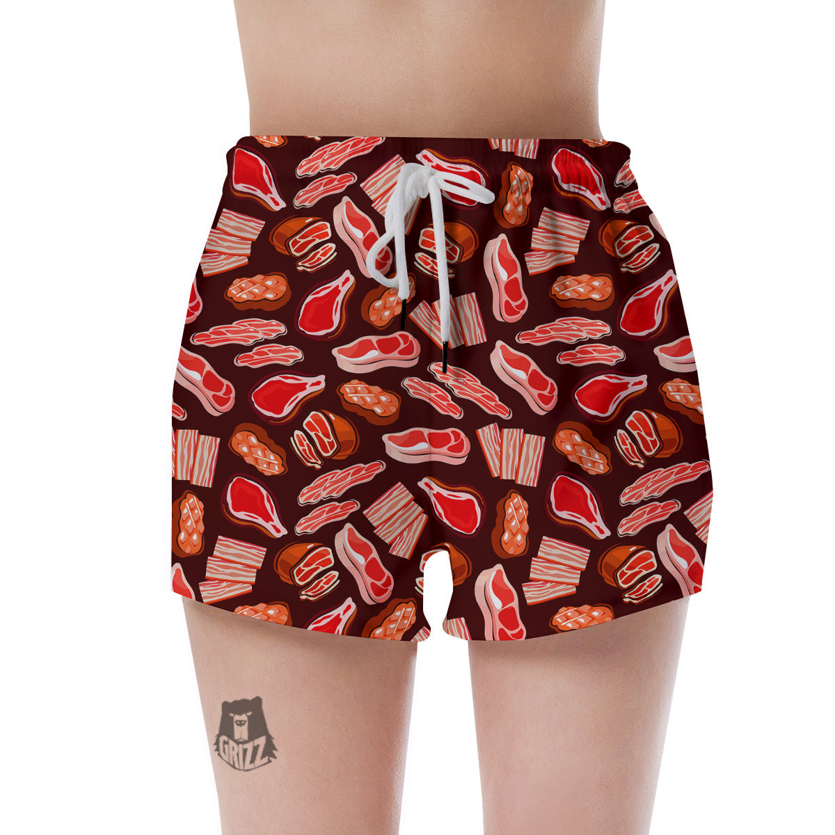 Beef Steaks Print Pattern Women's Shorts-grizzshop