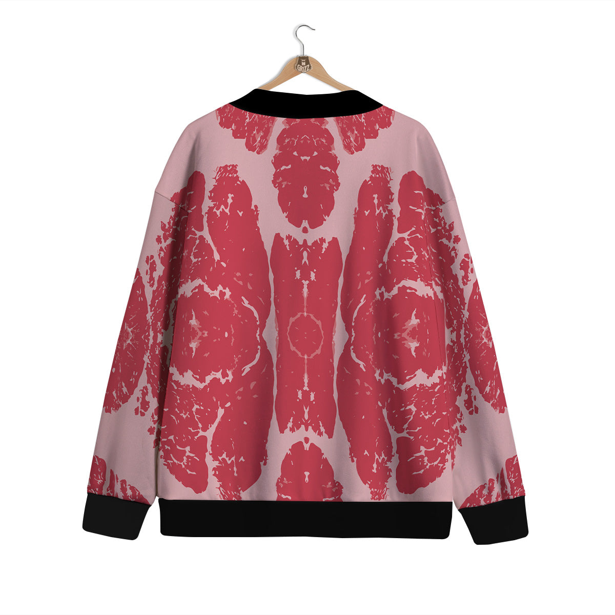 Beef Texture Print Pattern Cardigan-grizzshop
