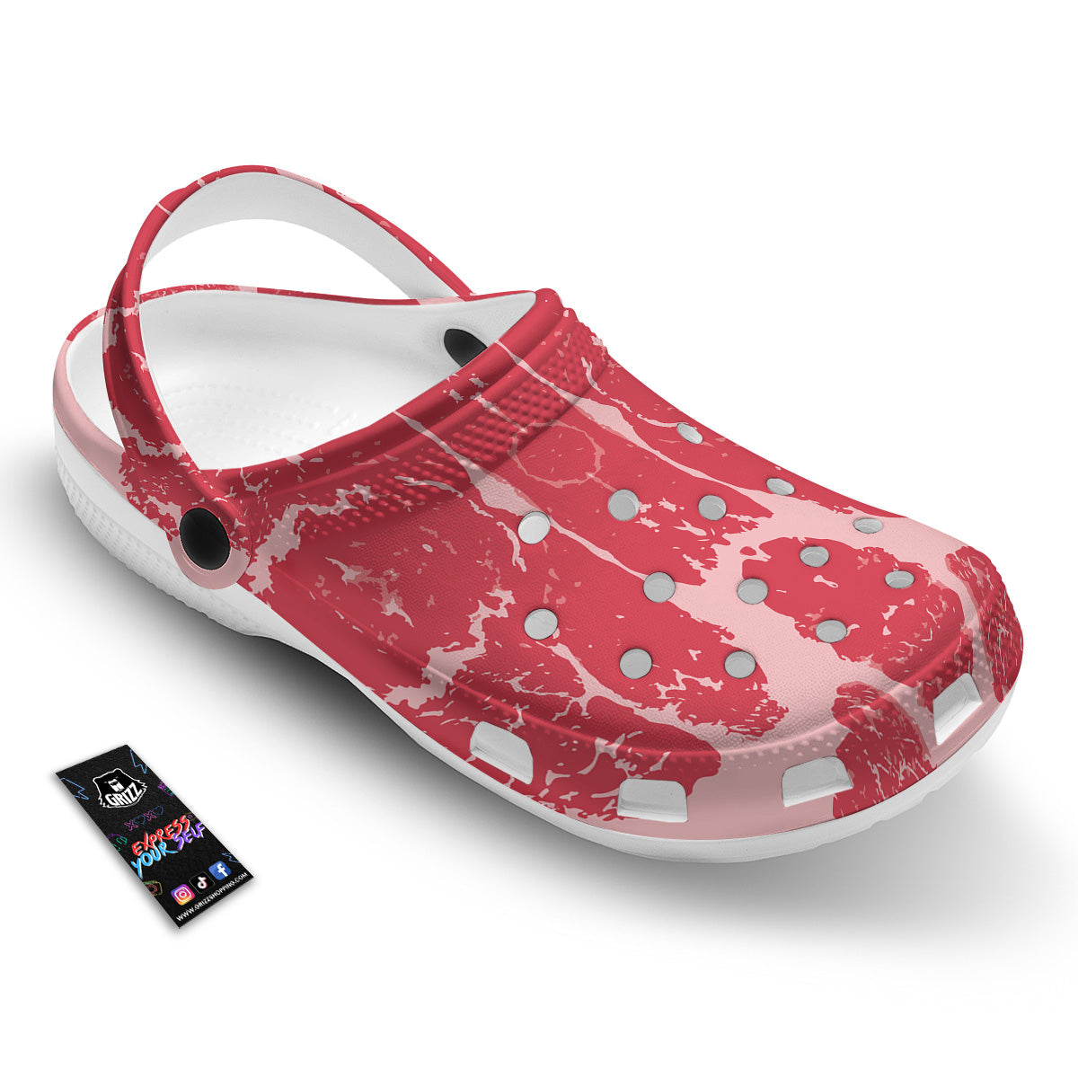 Beef Texture Print Pattern Clog-grizzshop