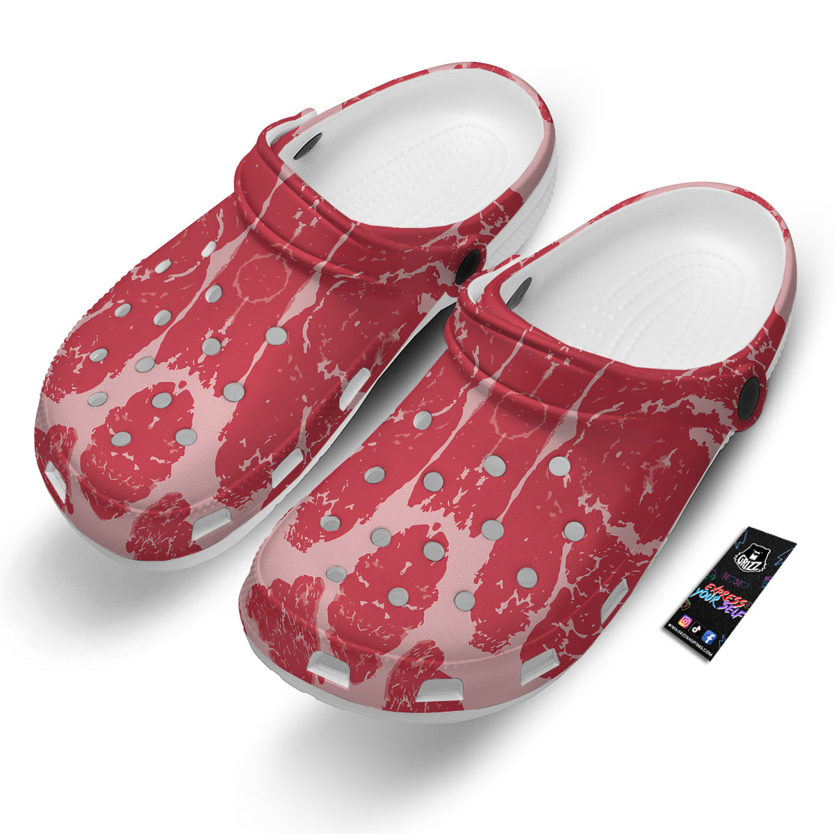 Beef Texture Print Pattern Clog-grizzshop
