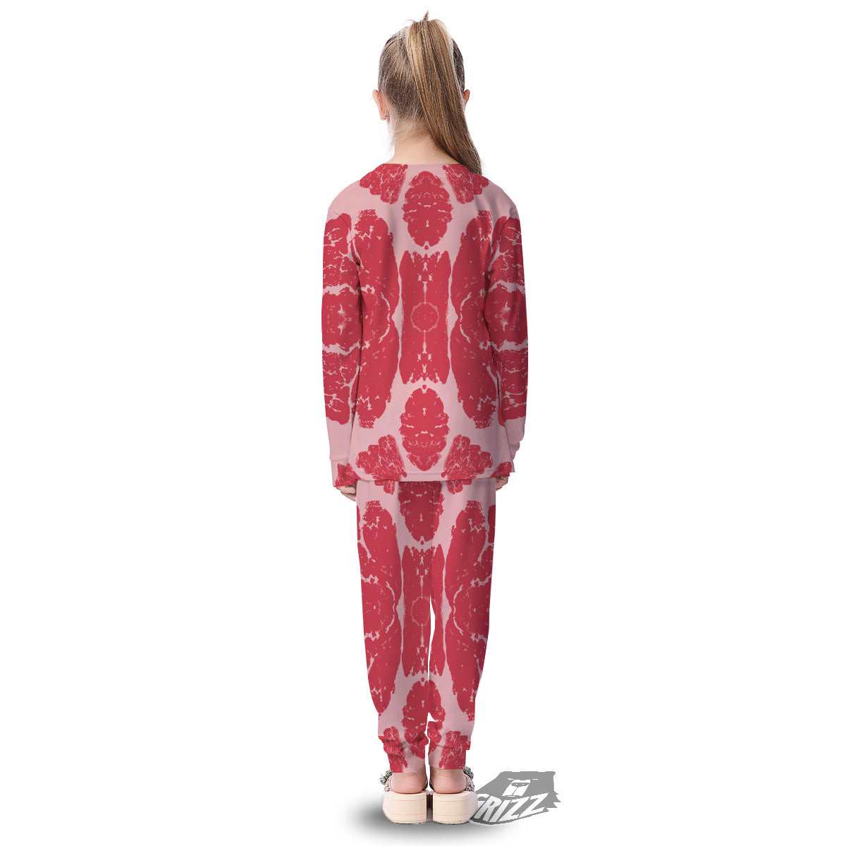 Beef Texture Print Pattern Kid's Pajamas-grizzshop