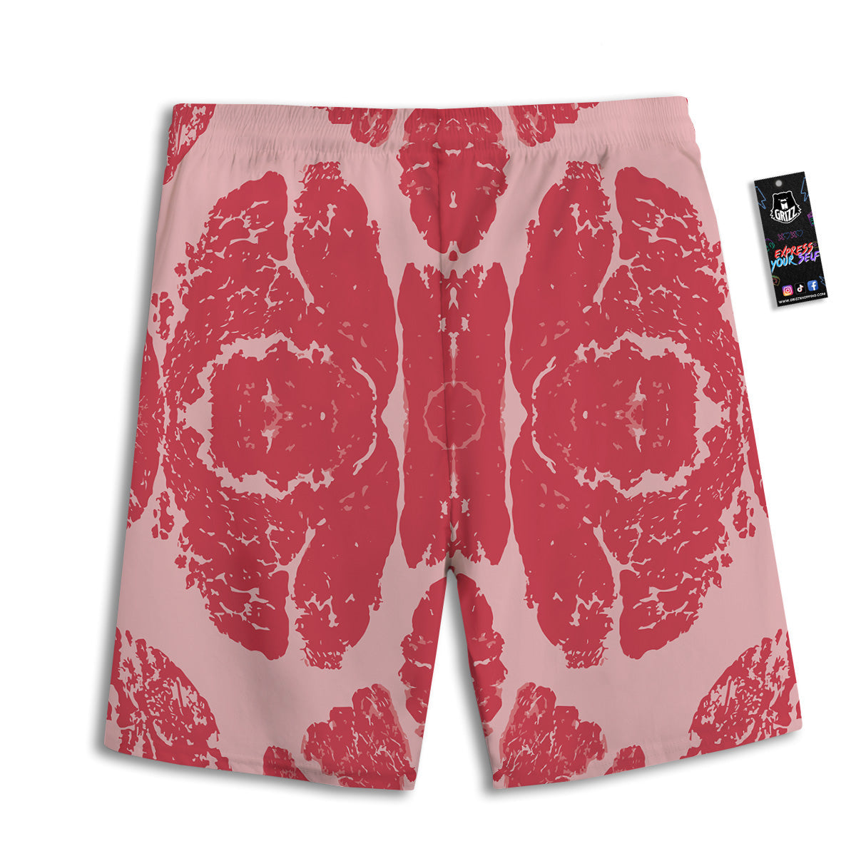 Beef Texture Print Pattern Men's Athletic Shorts
