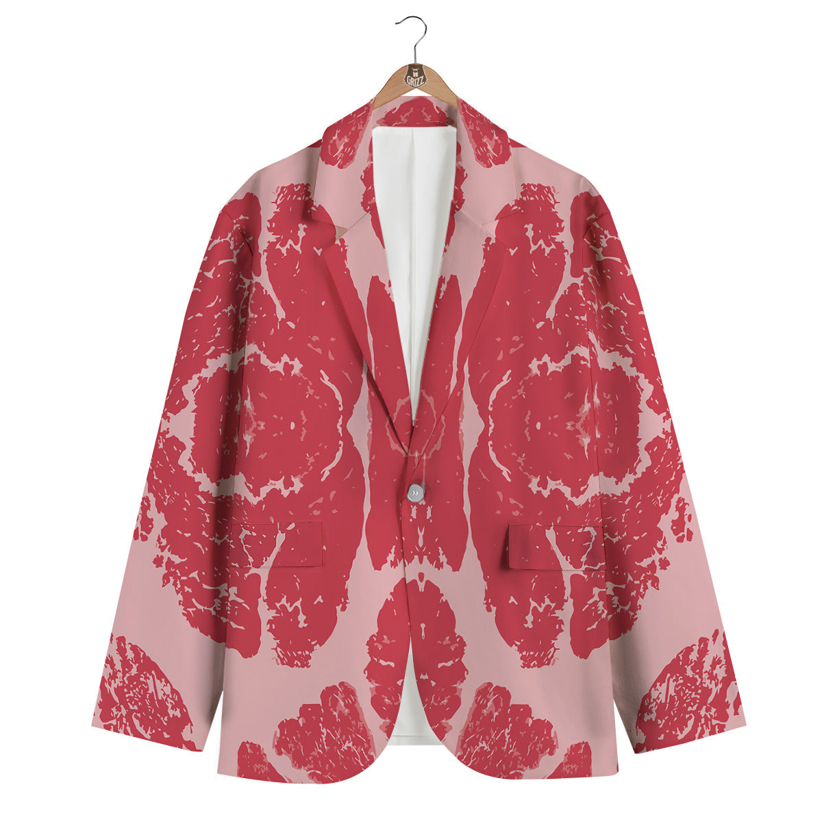 Beef Texture Print Pattern Men's Blazer-grizzshop