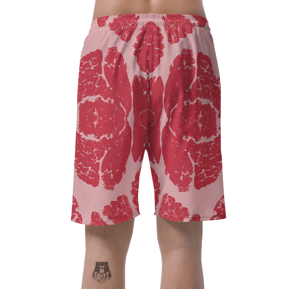 Beef Texture Print Pattern Men's Shorts-grizzshop