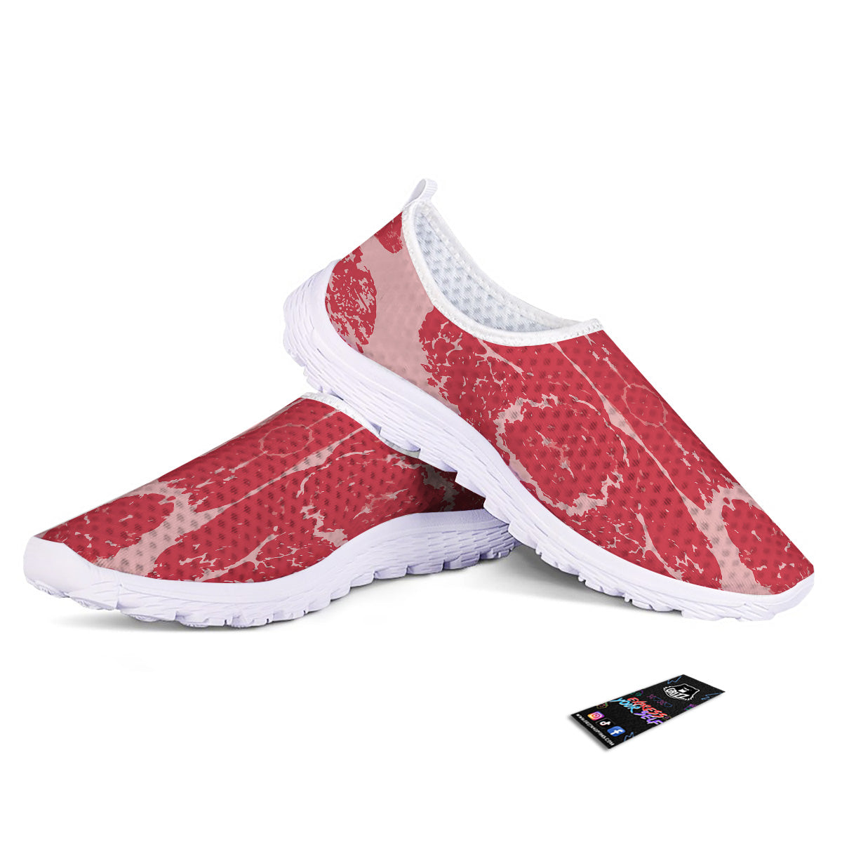 Beef Texture Print Pattern Nurse Shoes-grizzshop