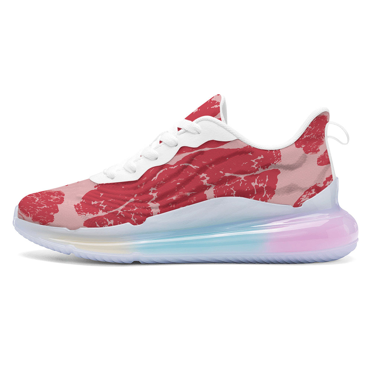 Beef Texture Print Pattern Running Sneakers-grizzshop