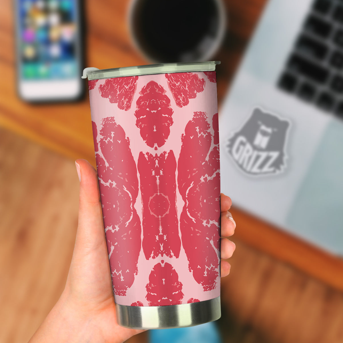 Beef Texture Print Pattern Tumbler-grizzshop