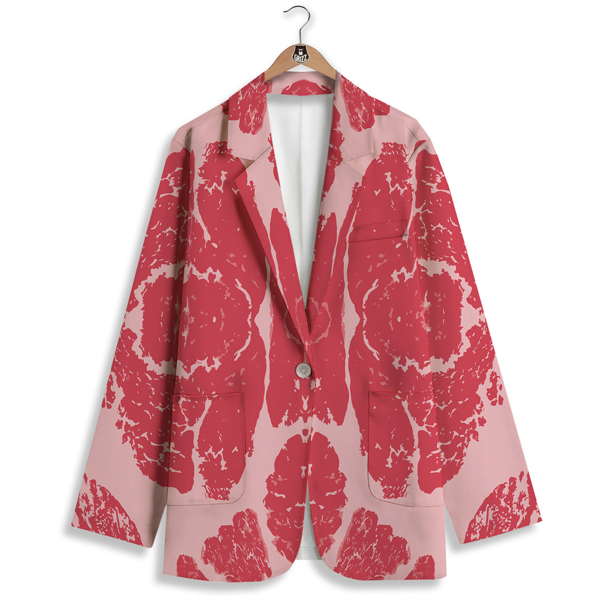 Beef Texture Print Pattern Women's Blazer-grizzshop