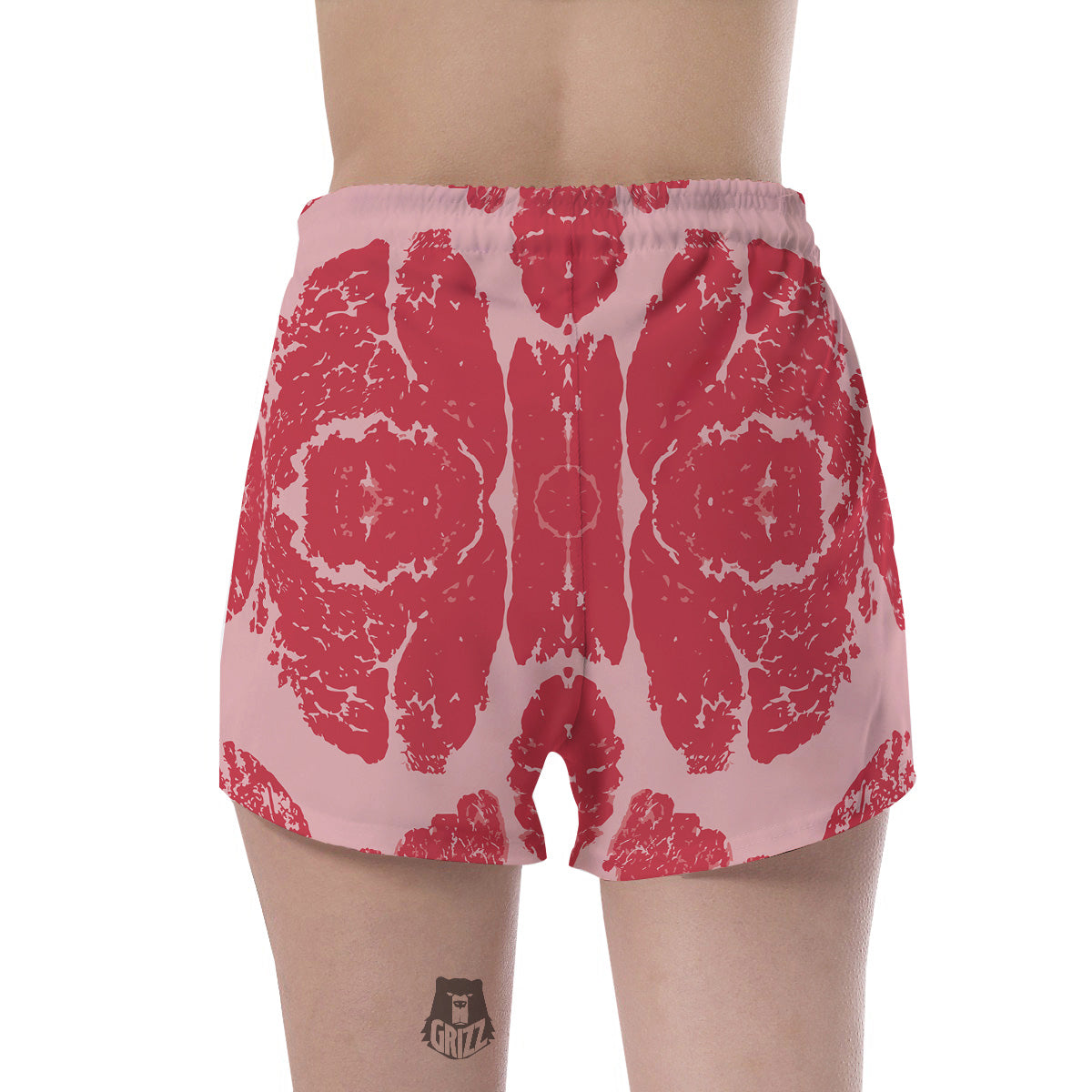 Beef Texture Print Pattern Women's Shorts-grizzshop