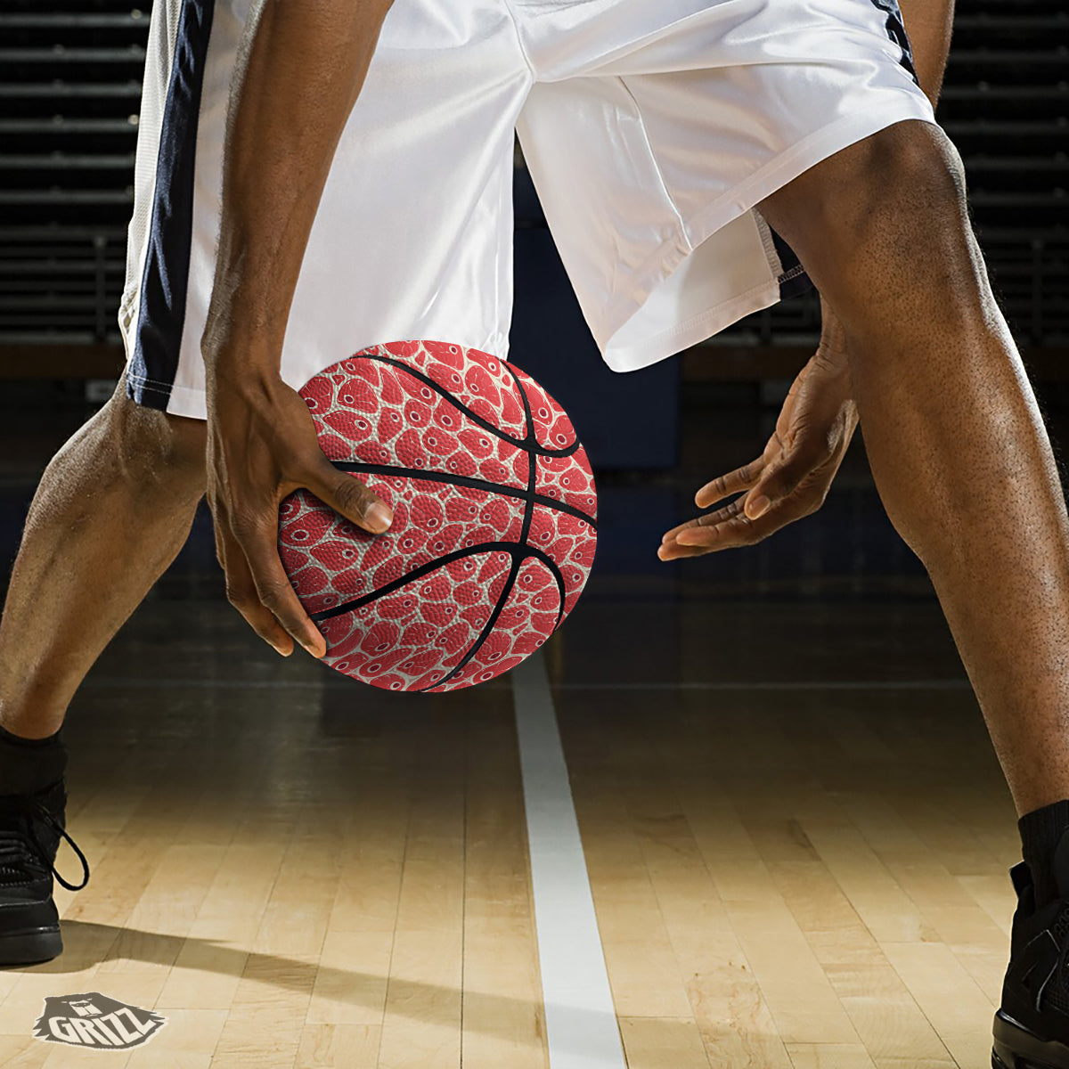 Beef Meat Print Pattern Basketball