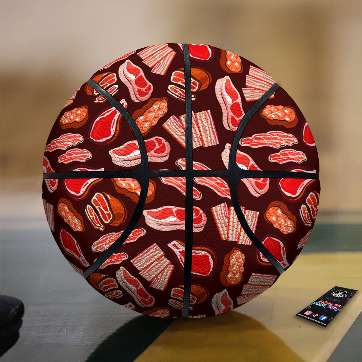 Beef Steaks Print Pattern Basketball