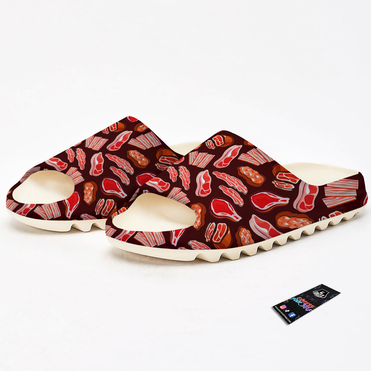 Beef Steaks Print Pattern Sandals-grizzshop