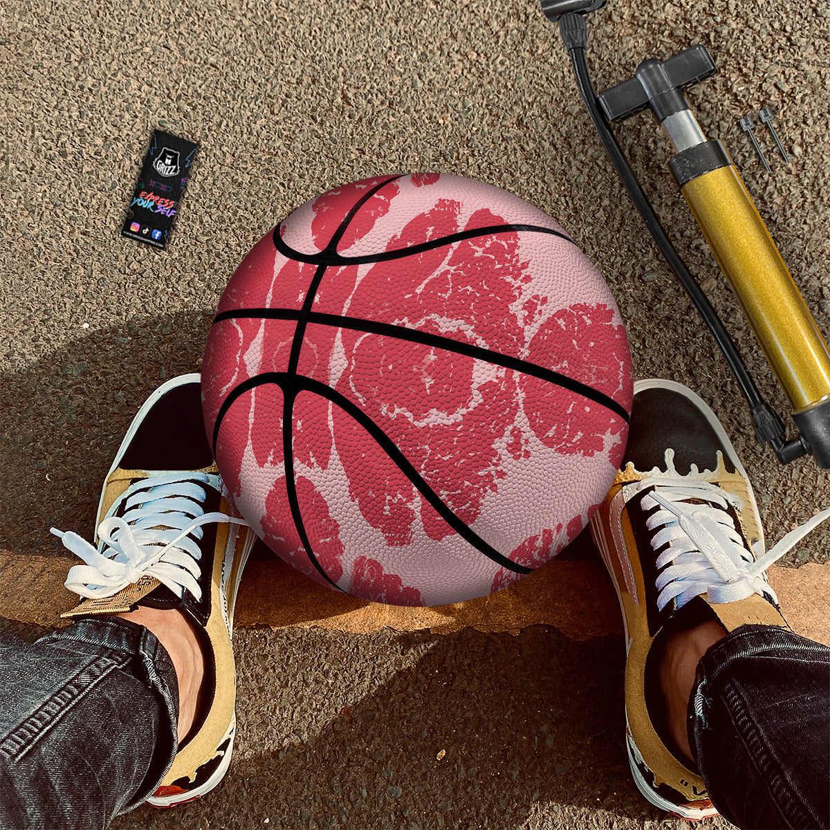 Beef Texture Print Pattern Basketball