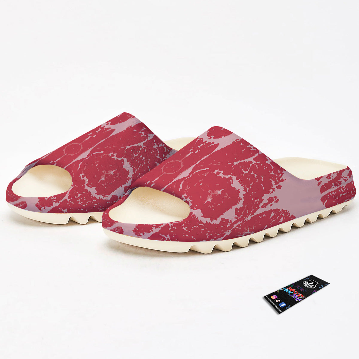 Beef Texture Print Pattern Sandals-grizzshop