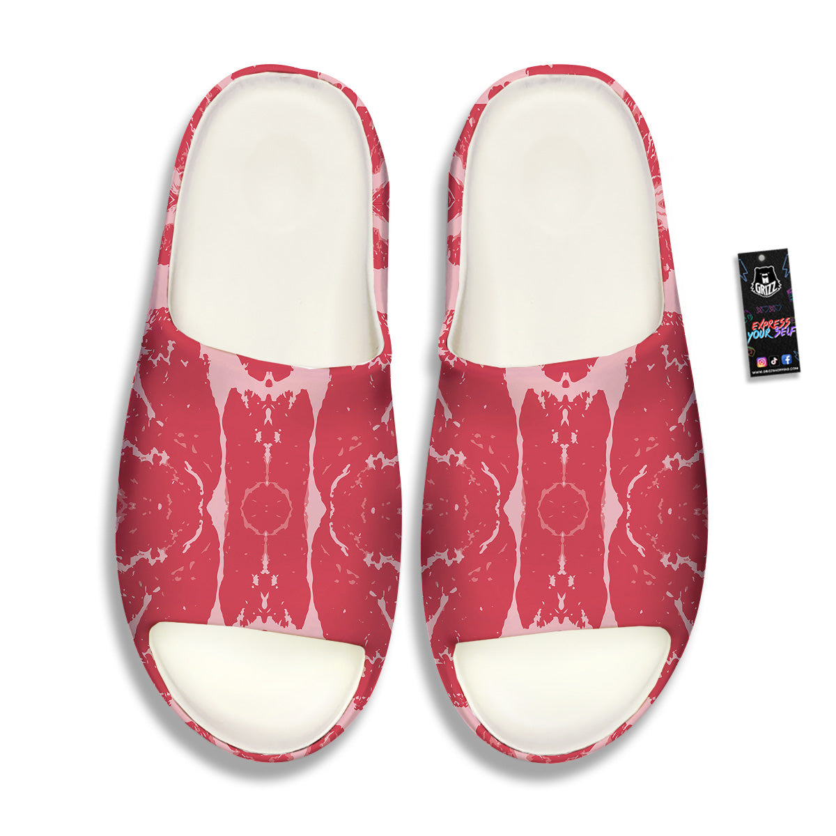 Beef Texture Print Pattern Sandals-grizzshop