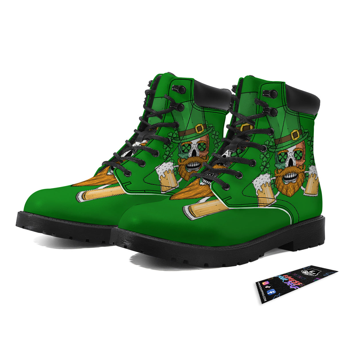 Beer And Clover St. Patrick's Day Print Boots-grizzshop