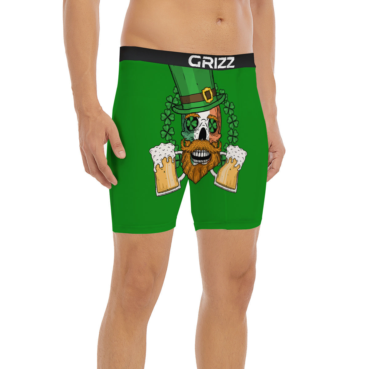 Beer And Clover St. Patrick's Day Print Boxer Briefs-grizzshop