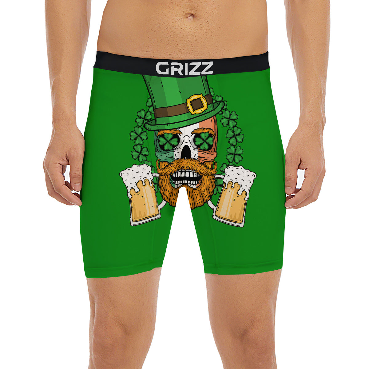 Beer And Clover St. Patrick's Day Print Boxer Briefs-grizzshop