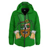 Beer And Clover St. Patrick's Day Print Down Jacket-grizzshop