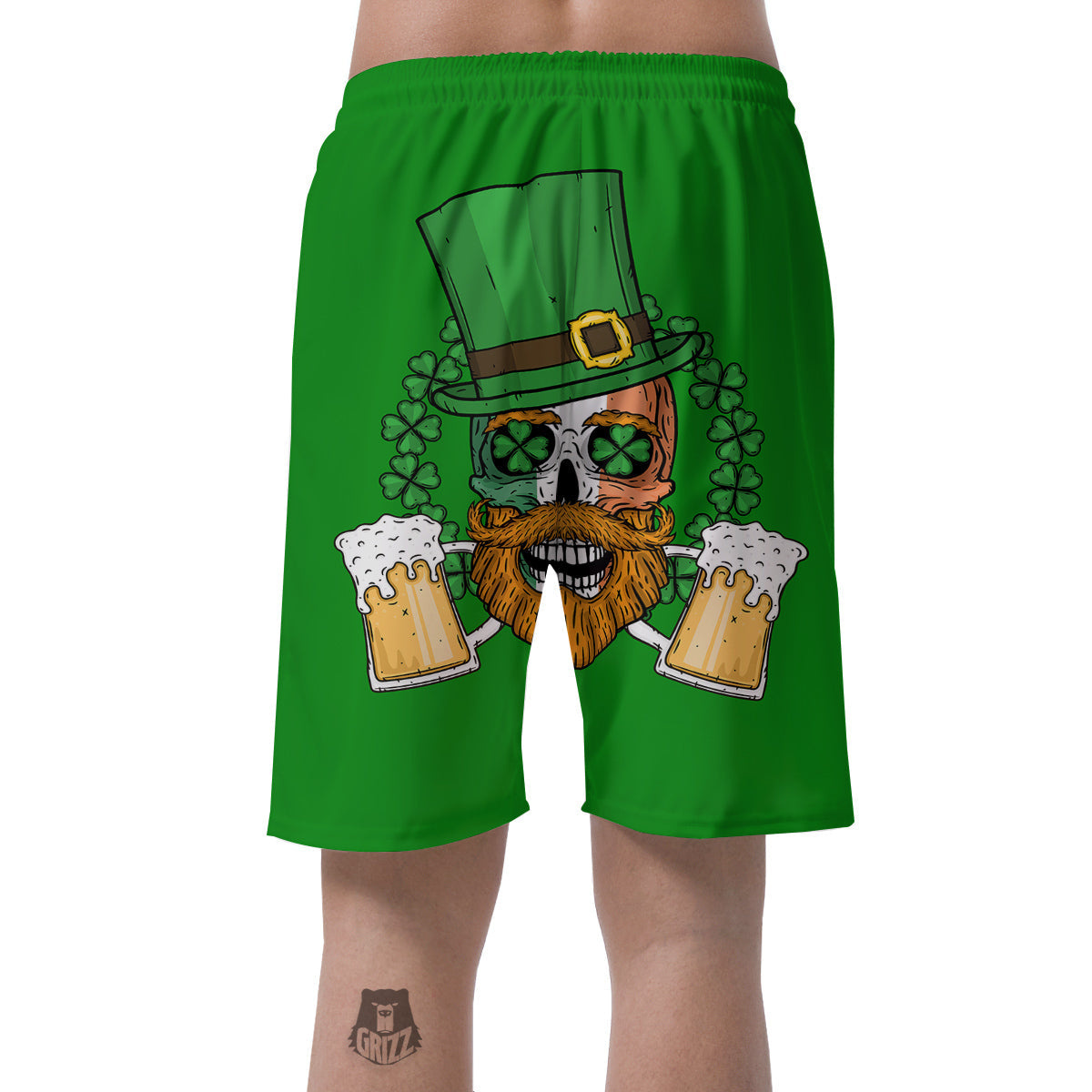 Beer And Clover St. Patrick's Day Print Men's Shorts-grizzshop