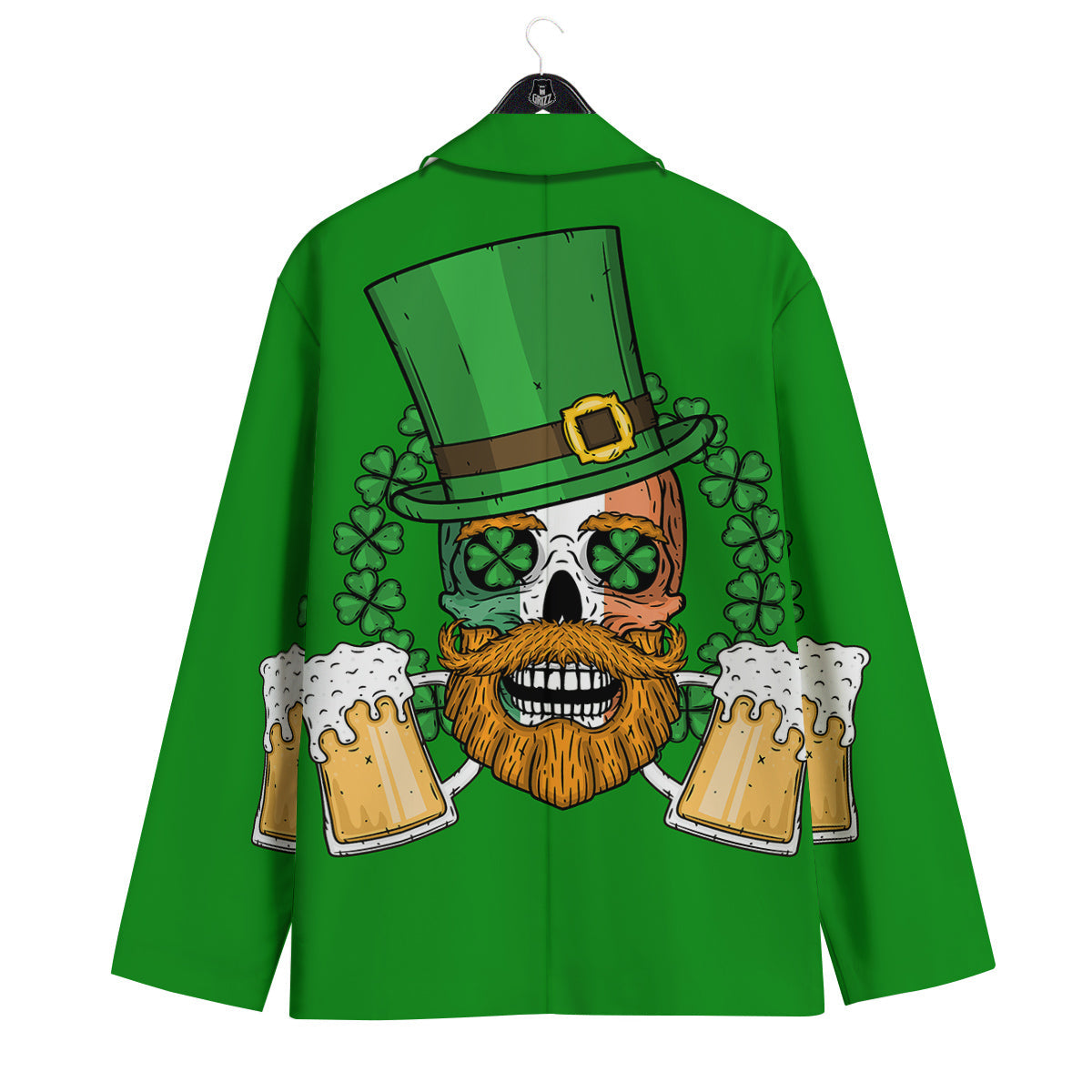 Beer And Clover St. Patrick's Day Print Men's Sport Coat-grizzshop