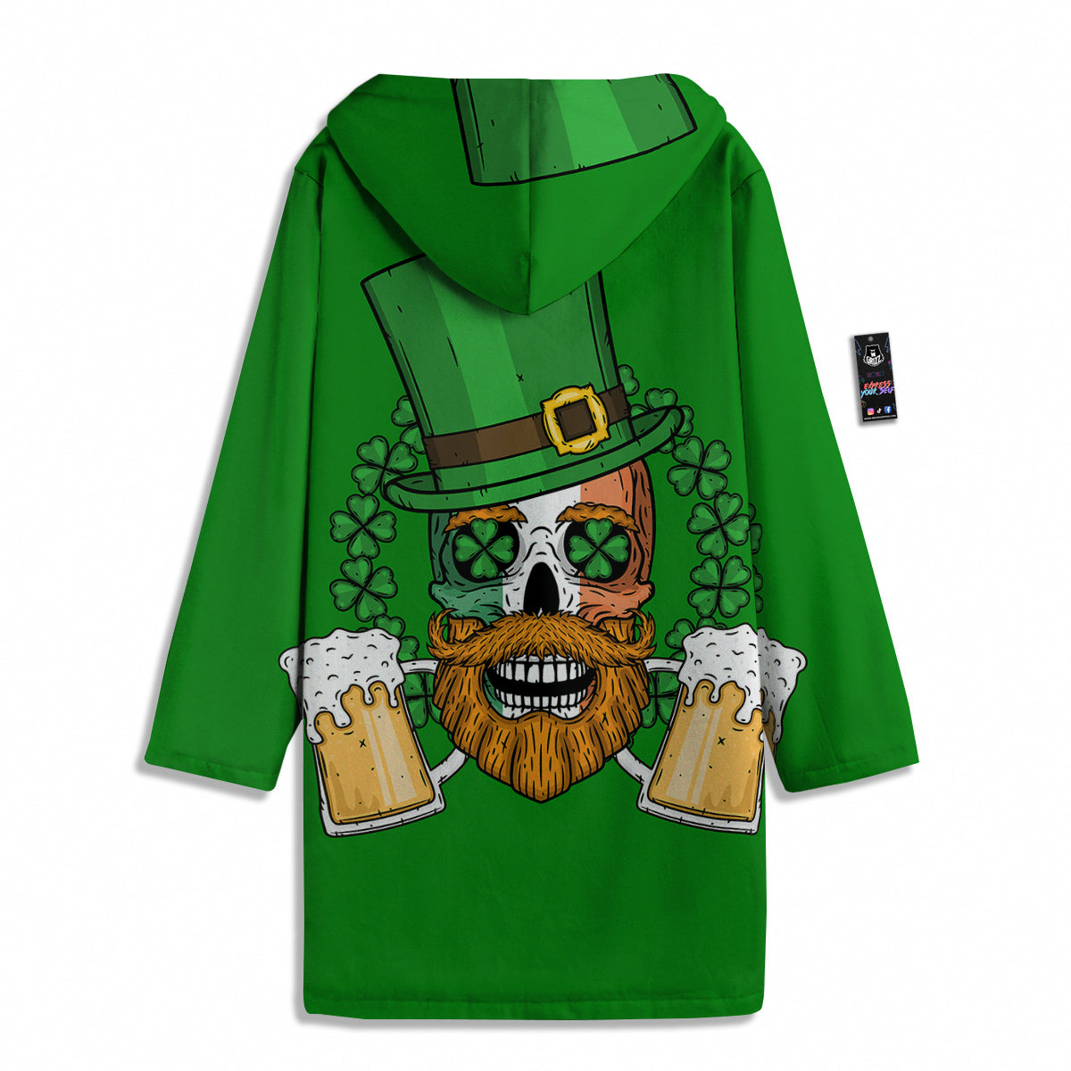 Beer And Clover St. Patrick's Day Print Men's Windbreaker Jacket-grizzshop