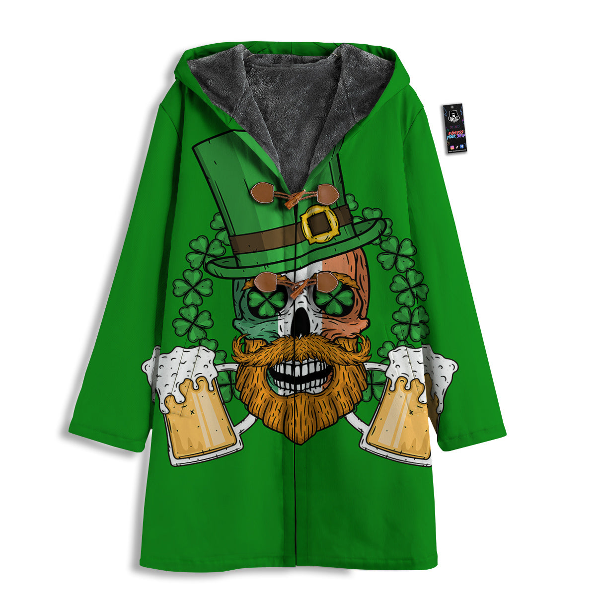 Beer And Clover St. Patrick's Day Print Men's Windbreaker Jacket-grizzshop