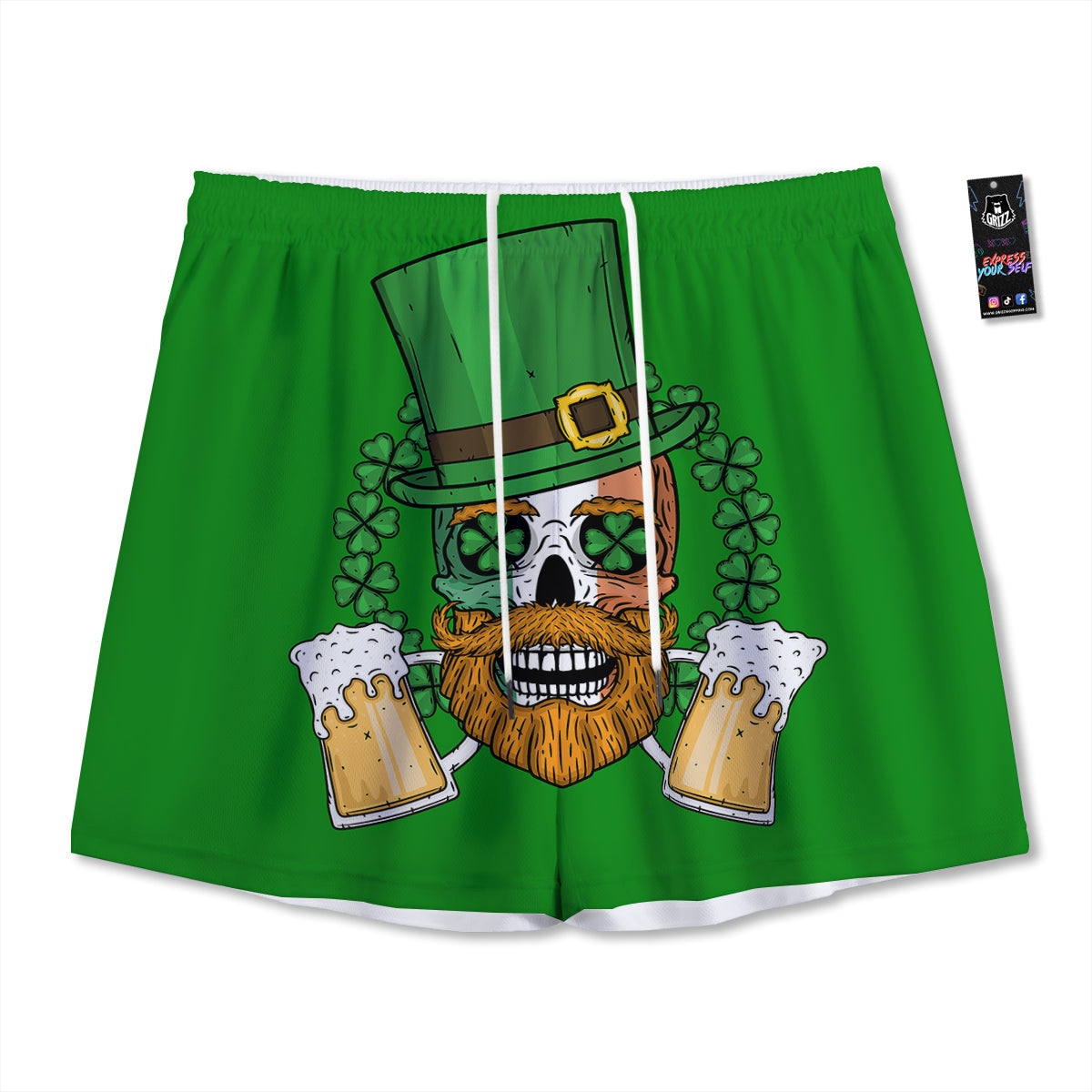 Bitcoin Symbol Gold Print Mesh Shorts