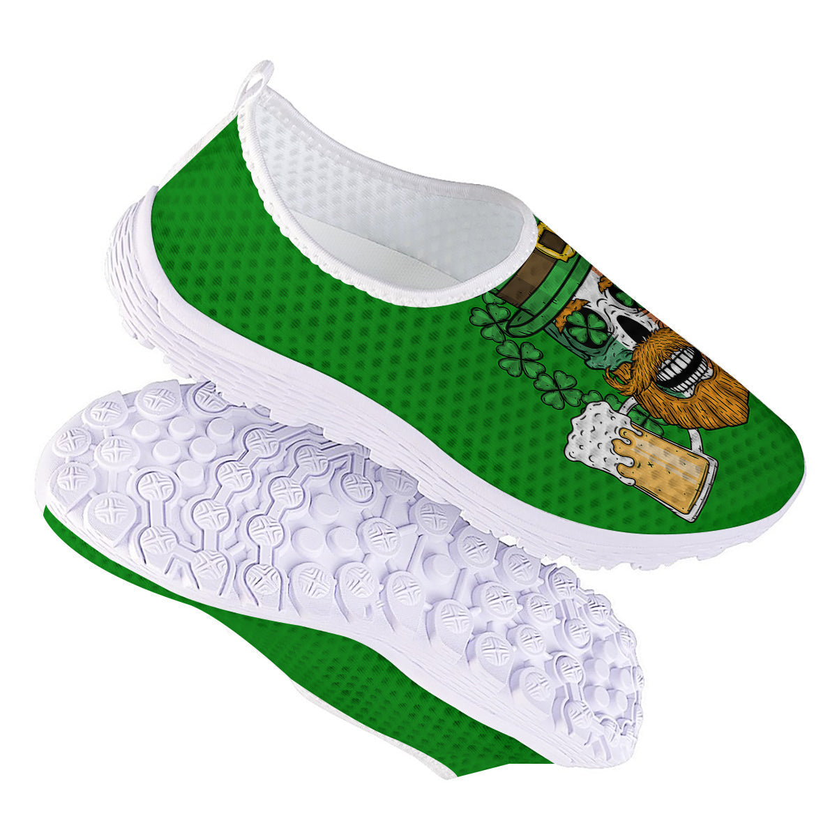 Beer And Clover St. Patrick's Day Print Nurse Shoes-grizzshop