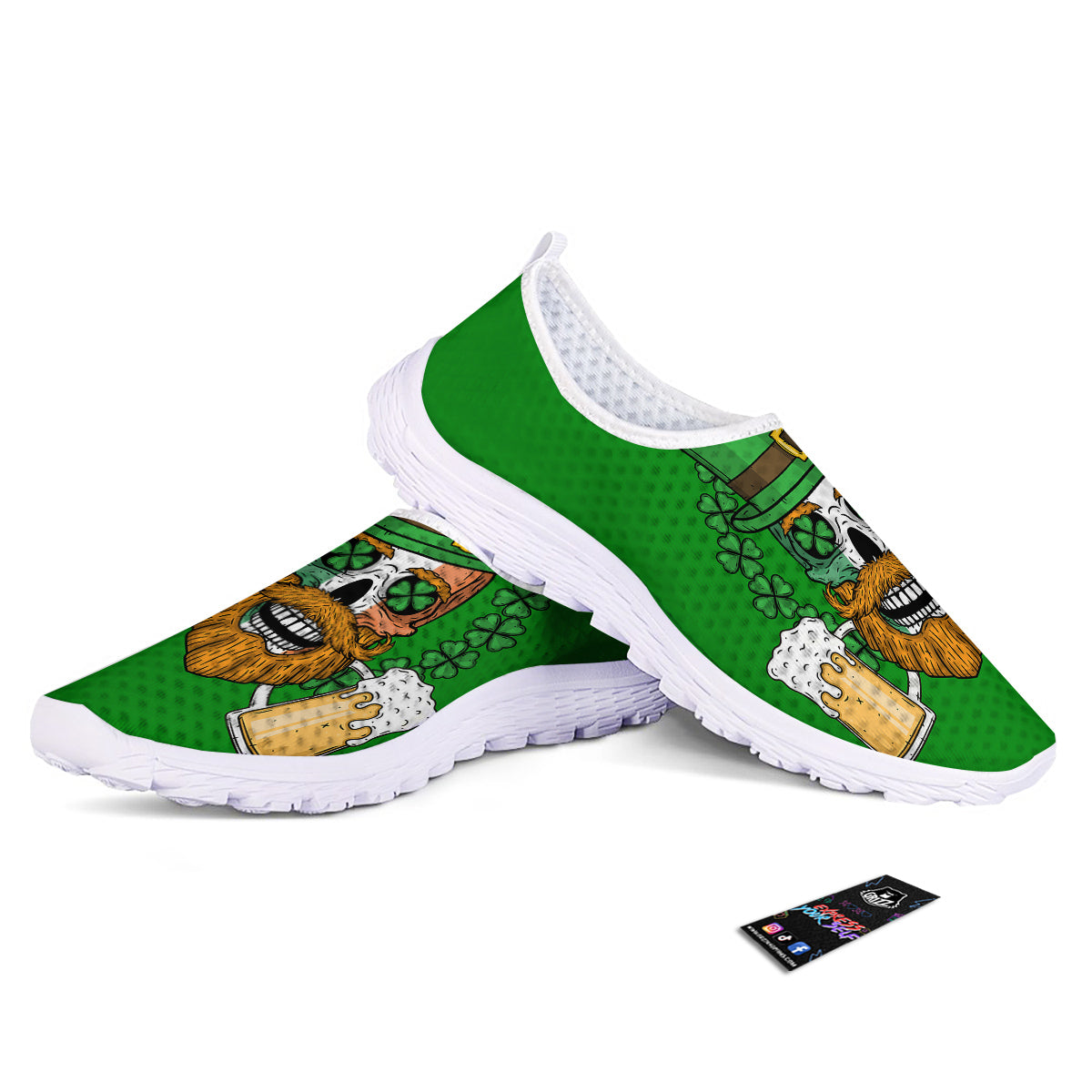 Beer And Clover St. Patrick's Day Print Nurse Shoes-grizzshop