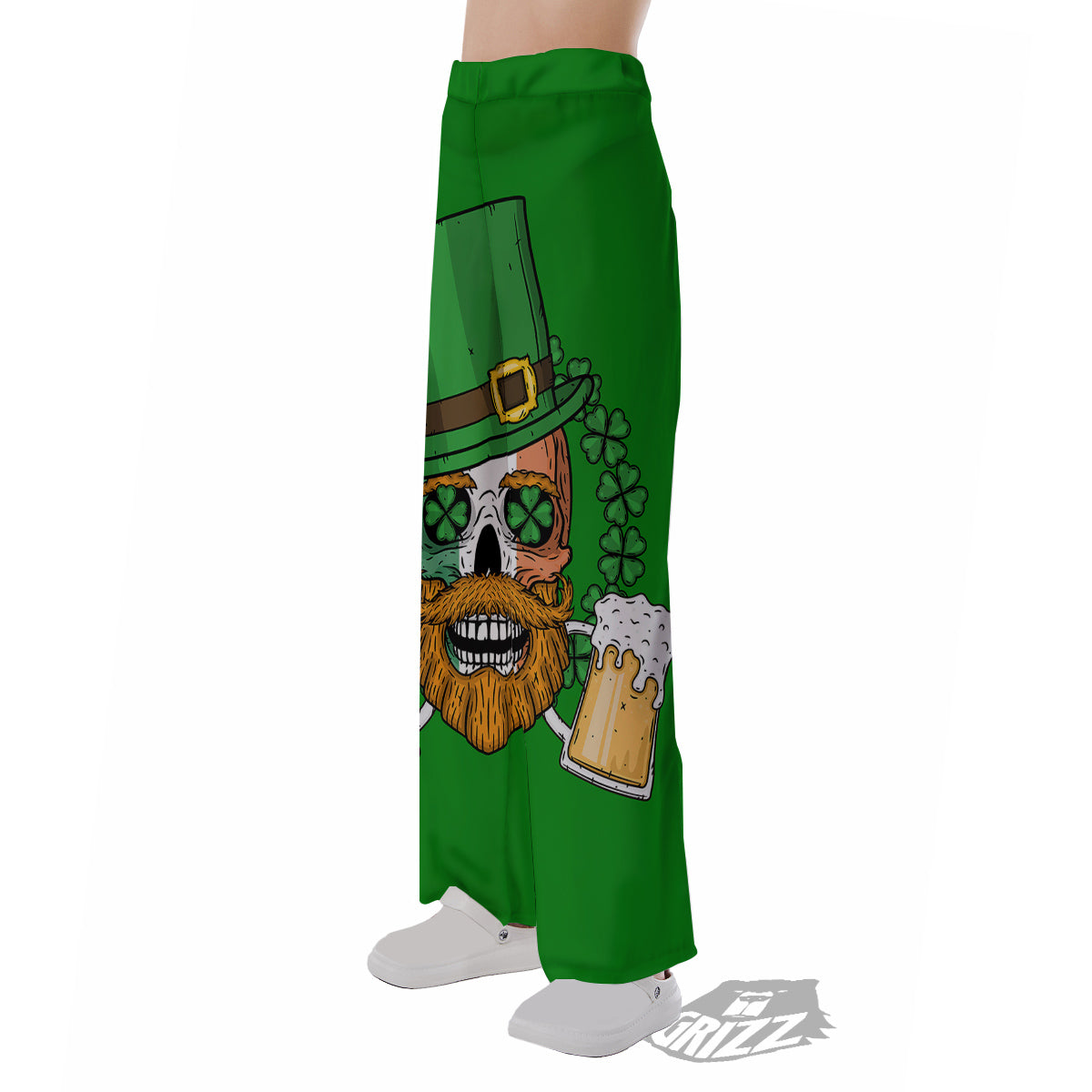 Beer And Clover St. Patrick's Day Print Pajama Pants-grizzshop