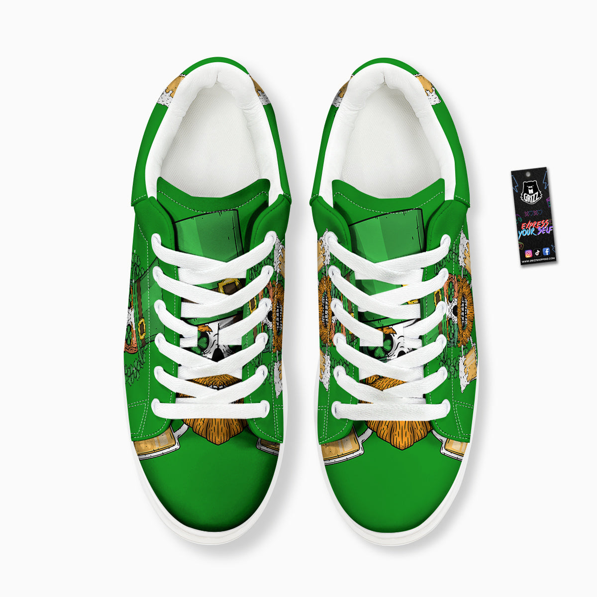 Beer And Clover St. Patrick's Day Print Platform Shoes-grizzshop