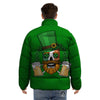 Beer And Clover St. Patrick's Day Print Puffer Jacket-grizzshop