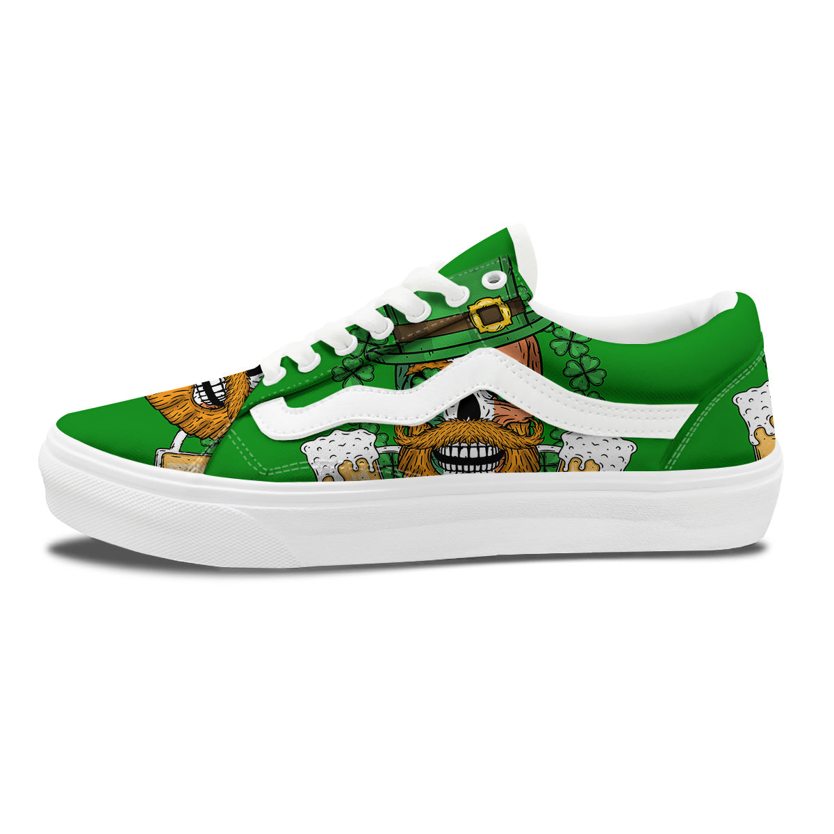 Beer And Clover St. Patrick's Day Print Skate Shoes-grizzshop