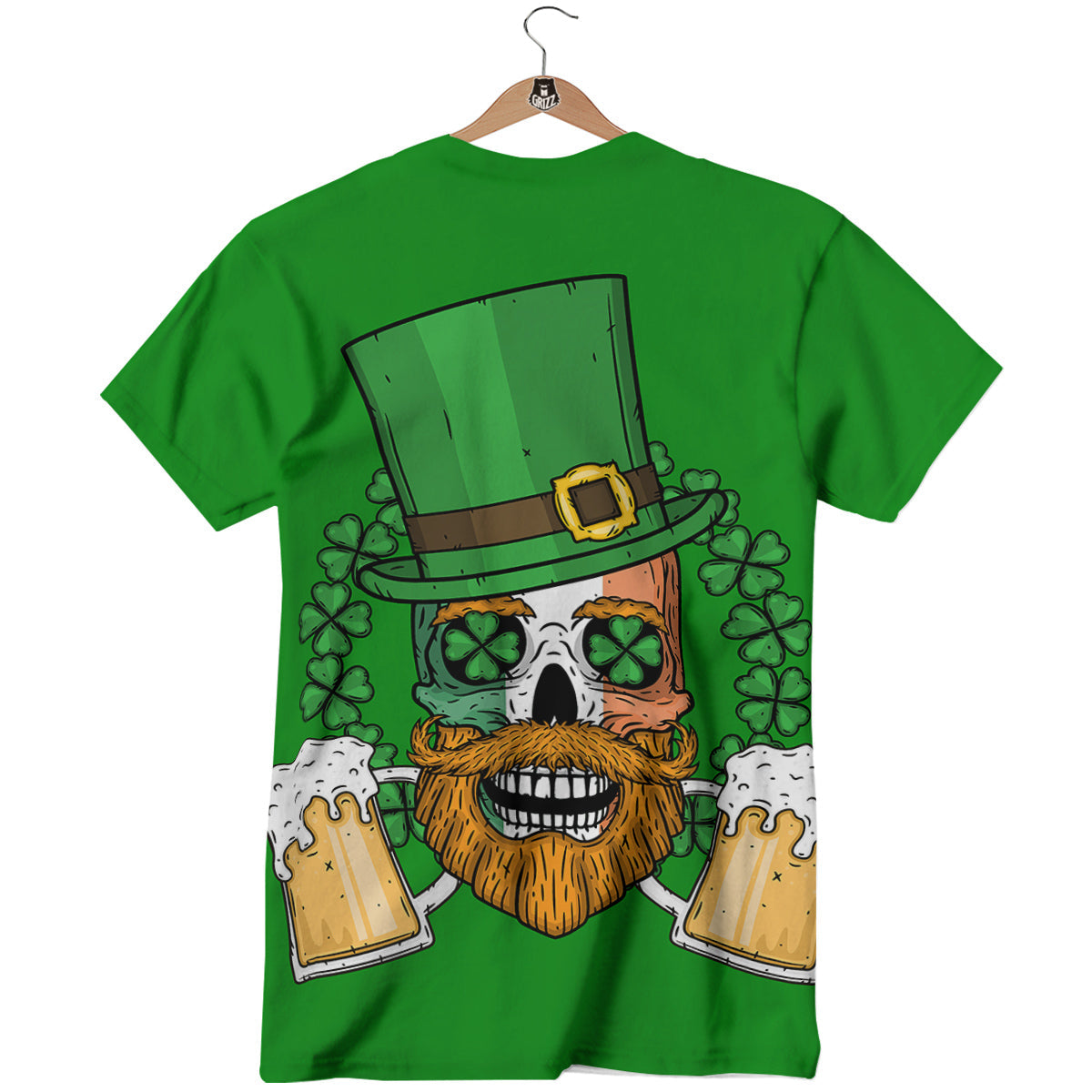 Beer And Clover St. Patrick's Day Print T-Shirt-grizzshop