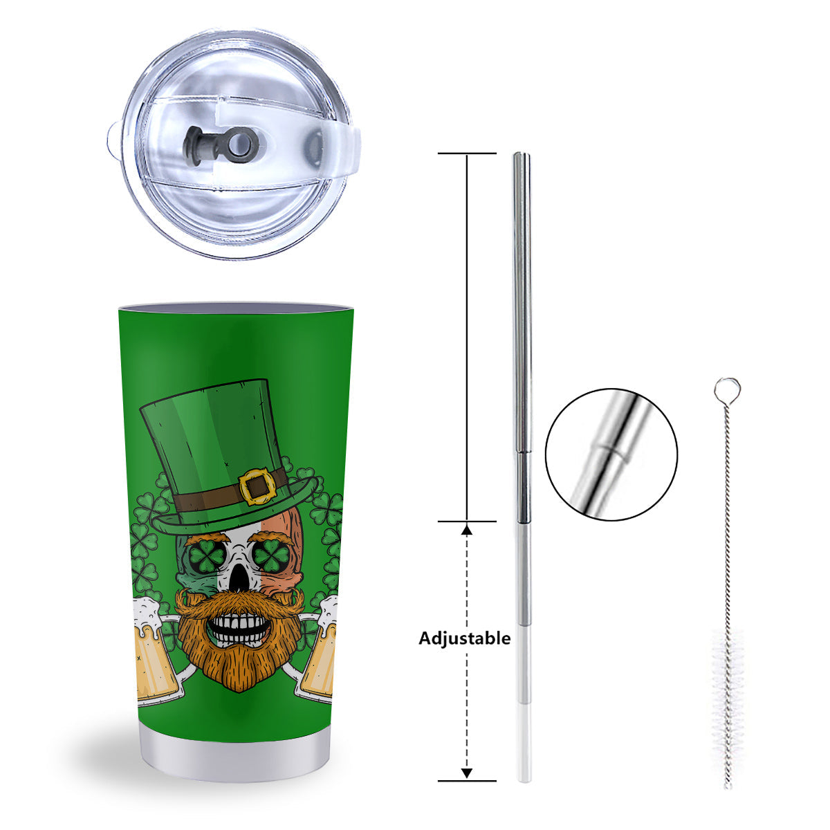 Beer And Clover St. Patrick's Day Print Tumbler-grizzshop