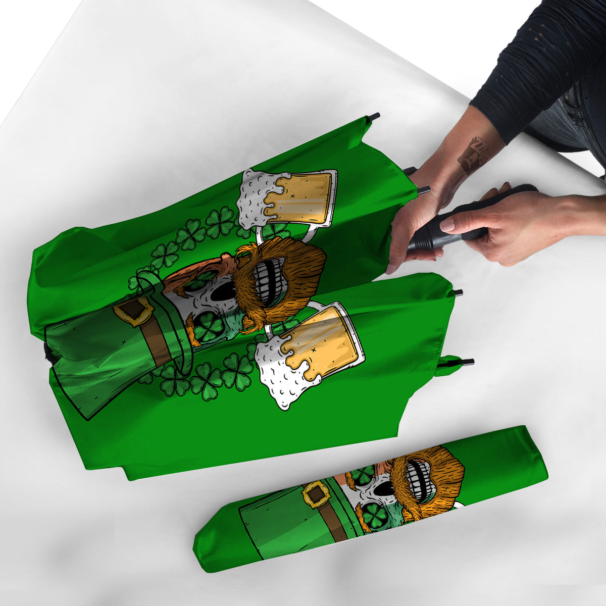 Beer And Clover St. Patrick's Day Print Umbrella-grizzshop
