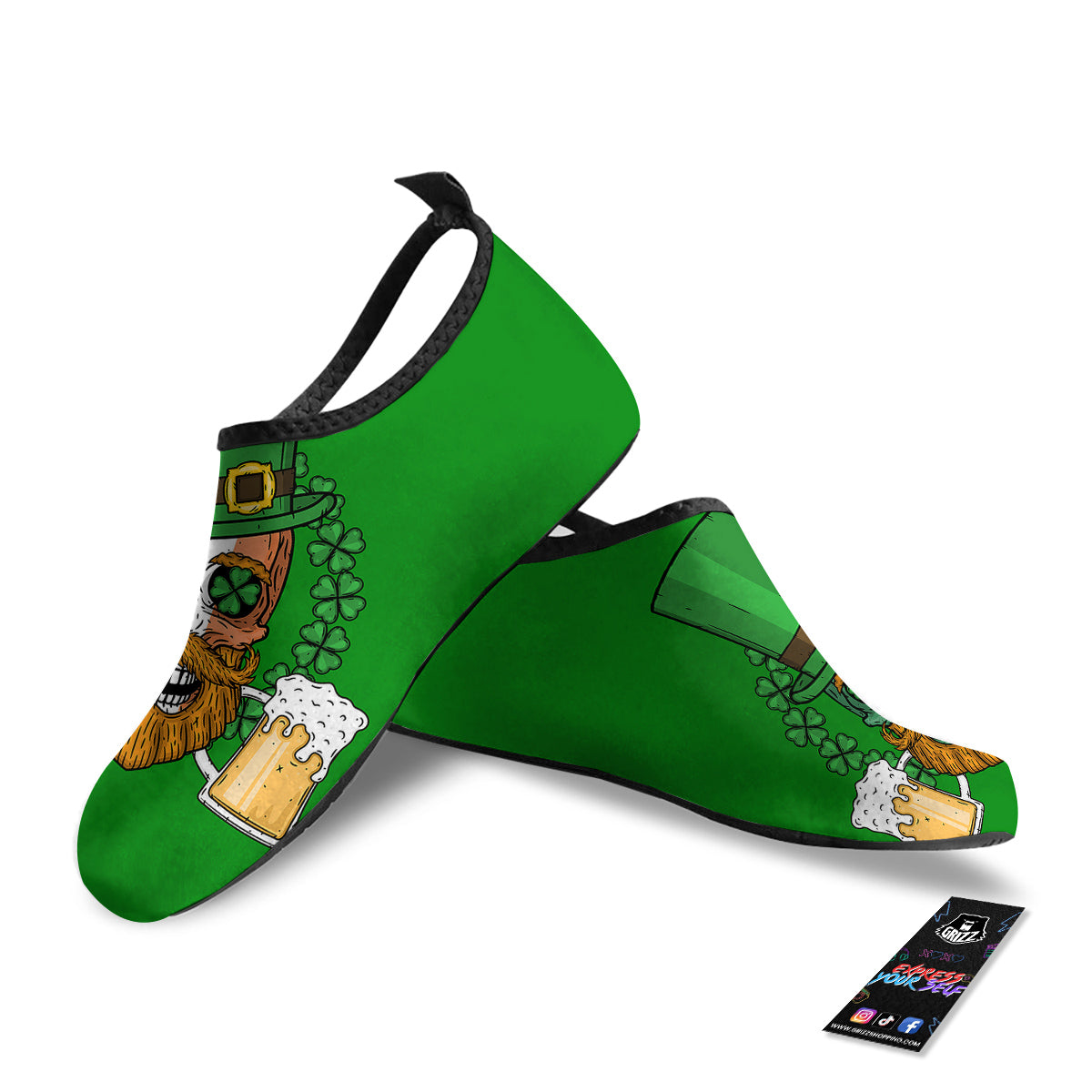 Beer And Clover St. Patrick's Day Print Water Shoes-grizzshop