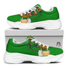 Beer And Clover St. Patrick's Day Print White Chunky Shoes-grizzshop