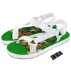 Beer And Clover St. Patrick's Day Print White Open Toe Sandals-grizzshop