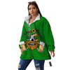 Beer And Clover St. Patrick's Day Print Women's Sherpa Jacket-grizzshop