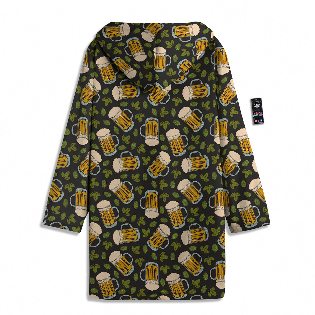 Beer And Hop Cone Leaf Print Pattern Men's Windbreaker Jacket-grizzshop